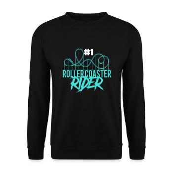 Rollercoaster Rider Roller Coaster - Unisex Sweatshirt - black - Front - Alina (178cm) & Michal (187cm)