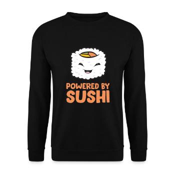 Powered by Sushi Liebe Sushi - Unisex Pullover - Schwarz - Vorne - Alina (178cm) & Michal (187cm)