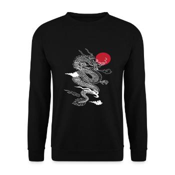 Dragon japonais Asia Fantasy - Sweat-shirt Unisexe - noir - Devant - Alina (178cm) & Michal (187cm)