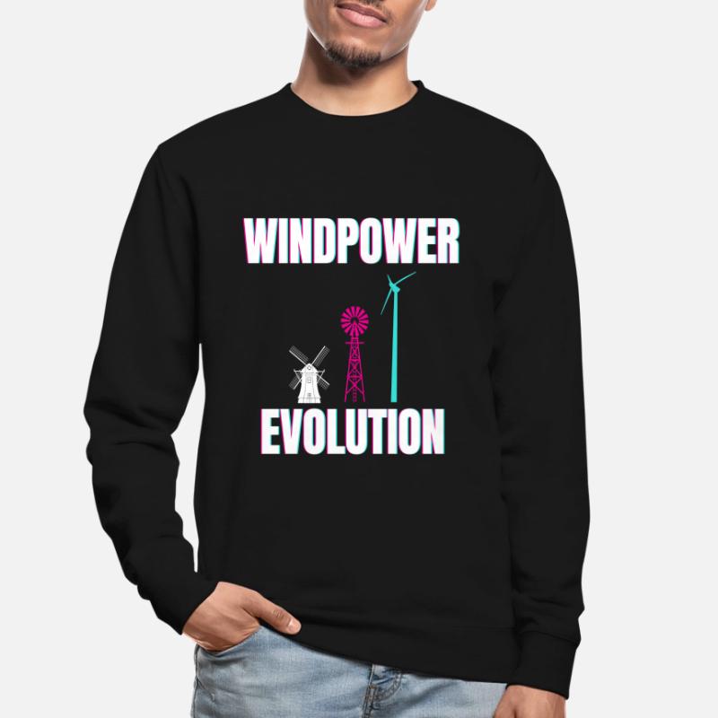 Windpower Evolution Windkraft Wind Unisex Pullover