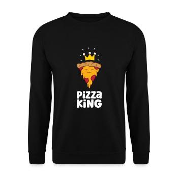 Pizza King Love Pizzas - Unisex Sweatshirt - black - Front - Alina (178cm) & Michal (187cm)