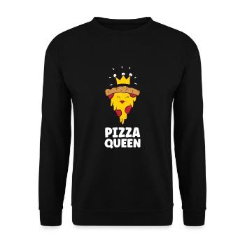 Pizza Queen Love Pizzas - Unisex Sweatshirt - black - Front - Alina (178cm) & Michal (187cm)