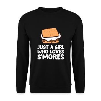 Smores Girl Nur ein Mädchen, das Smores liebt - Unisex Pullover - Schwarz - Vorne - Alina (178cm) & Michal (187cm)