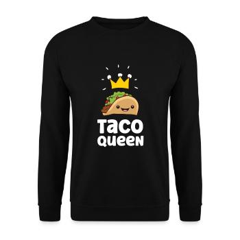 Taco Queen Liebe Tacos - Unisex Pullover - Schwarz - Vorne - Alina (178cm) & Michal (187cm)