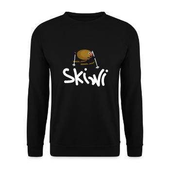 Ski Skiwi Skiing Winter sports - Unisex Sweatshirt - black - Front - Alina (178cm) & Michal (187cm)