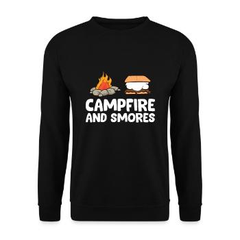 Lustige Smores Liebhaber Lagerfeuer und Smores - Unisex Pullover - Schwarz - Vorne - Alina (178cm) & Michal (187cm)
