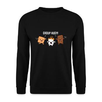 Gruppe Umarmung Camping Smores Liebe Smores - Unisex Pullover - Schwarz - Vorne - Alina (178cm) & Michal (187cm)