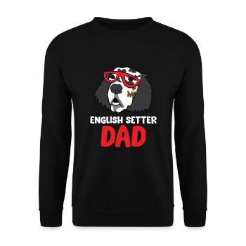 Setter anglais Papa Drôle Setter anglais - Sweat-shirt Unisexe - noir - Devant - Alina (178cm) & Michal (187cm)