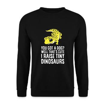 Du hast einen Hund, das ist niedlich, ich ziehe - Unisex Pullover - Schwarz - Vorne - Alina (178cm) & Michal (187cm)