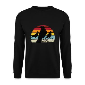 Corbeaux Rétro Corbeaux Corbeau - Sweat-shirt Unisexe - noir - Devant - Alina (178cm) & Michal (187cm)