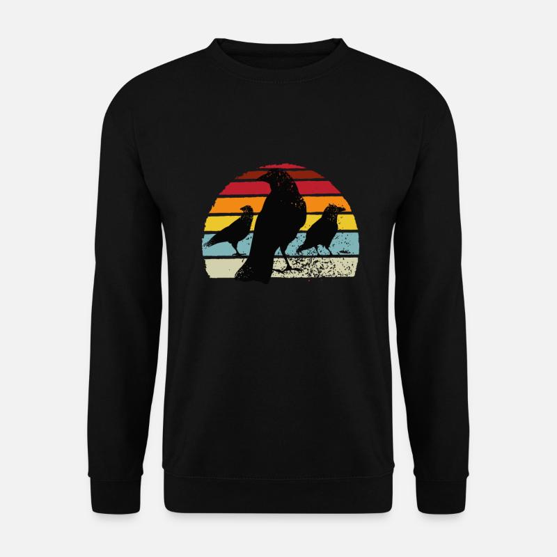 Krähen Retro Krähen Rabe - Unisex Pullover - Schwarz