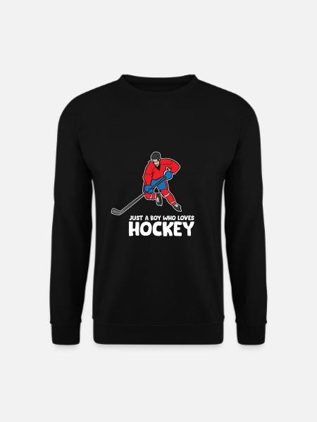 Just a Boy Who Loves Ice-Hockeys Funny Hockey - Unisex Sweatshirt - black