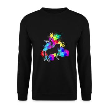 Vaulting Horses Colors Riding Riders - Unisex Sweatshirt - black - Front - Alina (178cm) & Michal (187cm)