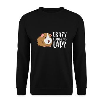 Crazy Guinea Pig Lady Pet Guinea Pig - Unisex Sweatshirt - black - Front - Alina (178cm) & Michal (187cm)