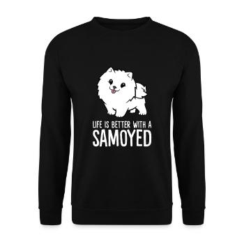 Samoyed Dog Owner Life Is Better With A Samoyed - Unisex Sweatshirt - black - Front - Alina (178cm) & Michal (187cm)