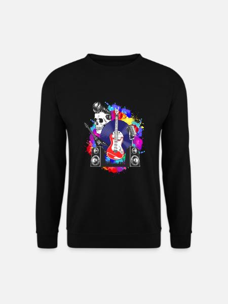 Guitare Guitare Skull Guitariste - Sweat-shirt Unisexe - noir