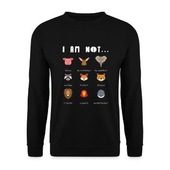 Je ne suis pas... Bien-être animal Militants des droits des animaux - Sweat-shirt Unisexe - noir - Devant - Alina (178cm) & Michal (187cm)