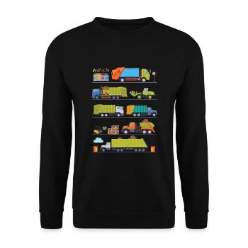 Garbage Collection Car Kids Boys Girls - Unisex Sweatshirt - black - Front - Alina (178cm) & Michal (187cm)