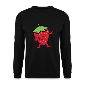 Tupfen Erdbeere Liebe Erdbeeren - Unisex Pullover - Schwarz - Vorne - Alina (178cm) & Michal (187cm)