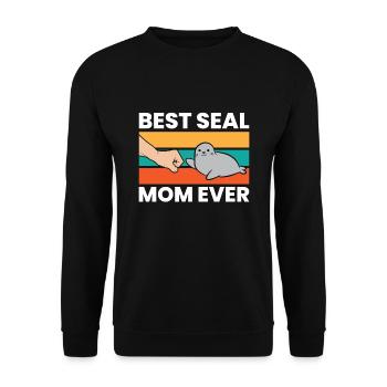 Seal Mama Animal Beste Seal Mama aller Zeiten - Unisex Pullover - Schwarz - Vorne - Alina (178cm) & Michal (187cm)