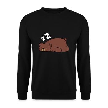 Tired Bear Pajama Love Bears - Unisex Sweatshirt - black - Front - Alina (178cm) & Michal (187cm)
