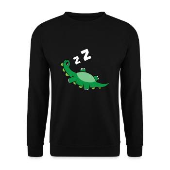 Tired Dinosaur Pajama Love Dinosaurs - Unisex Sweatshirt - black - Front - Alina (178cm) & Michal (187cm)