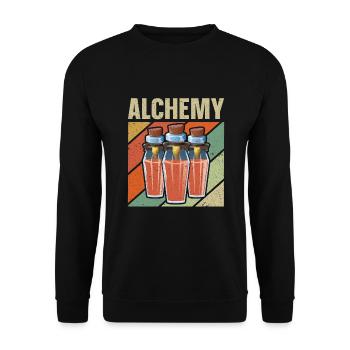 Alchemist Alchemy Magic Potion Chemist - Unisex Sweatshirt - black - Front - Alina (178cm) & Michal (187cm)
