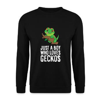 Cute Gecko Just a Boy Who Loves Geckos - Unisex Sweatshirt - black - Front - Alina (178cm) & Michal (187cm)