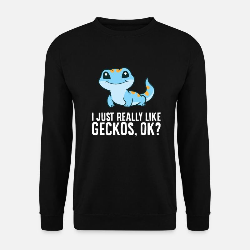 Ich mag Geckos einfach sehr, okay, lustiger Gecko - Unisex Pullover - Schwarz