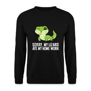 Entschuldigung, meine Eidechse hat meine - Unisex Pullover - Schwarz - Vorne - Alina (178cm) & Michal (187cm)