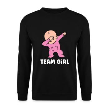 Team Girl Gender Reveal - Unisex Sweatshirt - black - Front - Alina (178cm) & Michal (187cm)