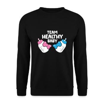 Équipe de genre Healthy Baby Fun Baby Shower - Sweat-shirt Unisexe - noir - Devant - Alina (178cm) & Michal (187cm)