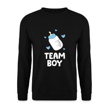 Gender Reveal Baby Shower Team Boy - Sweat-shirt Unisexe - noir - Devant - Alina (178cm) & Michal (187cm)