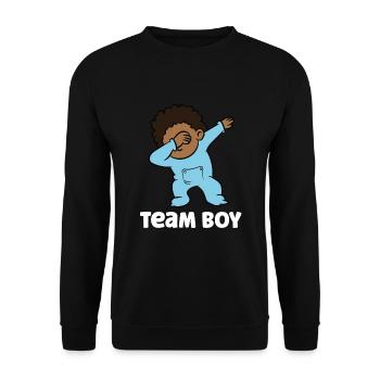 Gender Reveal Baby Shower Team Boy - Sweat-shirt Unisexe - noir - Devant - Alina (178cm) & Michal (187cm)