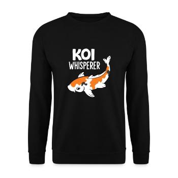 Koi-Flüsterer Aquarium Japanische Koi - Unisex Pullover - Schwarz - Vorne - Alina (178cm) & Michal (187cm)