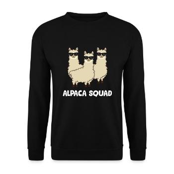 Alpaca Squad Love Alpacas - Unisex Sweatshirt - black - Front - Alina (178cm) & Michal (187cm)
