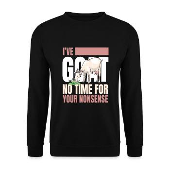 Chèvre Ive Chèvre Pas de Temps Chèvres - Sweat-shirt Unisexe - noir - Devant - Alina (178cm) & Michal (187cm)