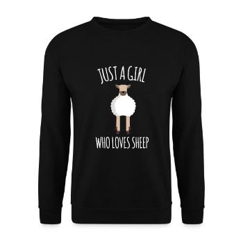 Just A Girl Who Loves Sheep Wool - Unisex Sweatshirt - black - Front - Alina (178cm) & Michal (187cm)