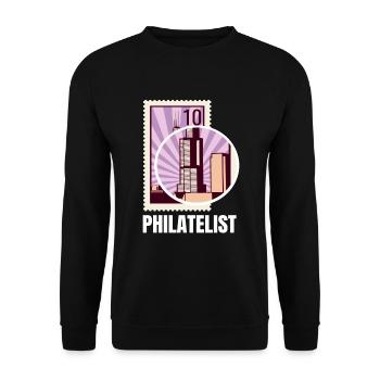 Philatelist Stamp Collection - Unisex Sweatshirt - black - Front - Alina (178cm) & Michal (187cm)