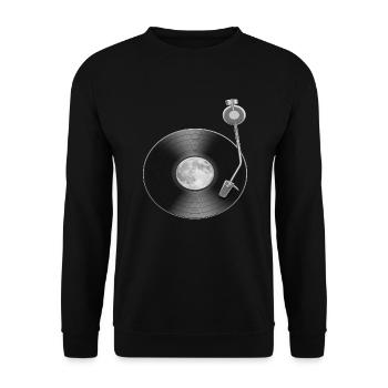 Moon Full Moon Record Space - Unisex Sweatshirt - black - Front - Alina (178cm) & Michal (187cm)