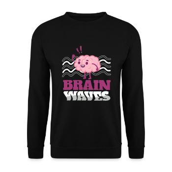 Brain Waves Brain Neurologist Science - Unisex Sweatshirt - black - Front - Alina (178cm) & Michal (187cm)