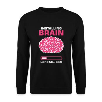 Installation de Brain Brain Science - Sweat-shirt Unisexe - noir - Devant - Alina (178cm) & Michal (187cm)