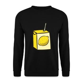 Lustiges Zitronen-Liebhaber-Zitronen-Getränk - Unisex Pullover - Schwarz - Vorne - Alina (178cm) & Michal (187cm)