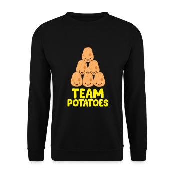 Funny Potato Lover Team Potatoes - Unisex Sweatshirt - black - Front - Alina (178cm) & Michal (187cm)