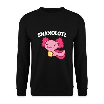 Axolotl Lover Snaxolotl Kawaii Axolotl Essen - Unisex Pullover - Schwarz - Vorne - Alina (178cm) & Michal (187cm)