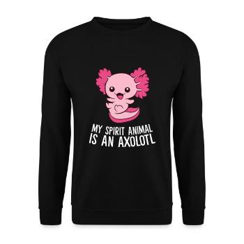 Mignon animal de compagnie Axolotl Mon animal spirituel est - Sweat-shirt Unisexe - noir - Devant - Alina (178cm) & Michal (187cm)