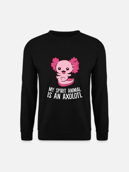 Niedliches Haustier Axolotl Mein Geisttier ist - Unisex Pullover - Schwarz