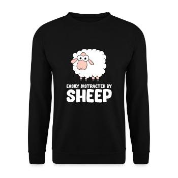 Easily Distracted By Sheep - Unisex Sweatshirt - black - Front - Alina (178cm) & Michal (187cm)
