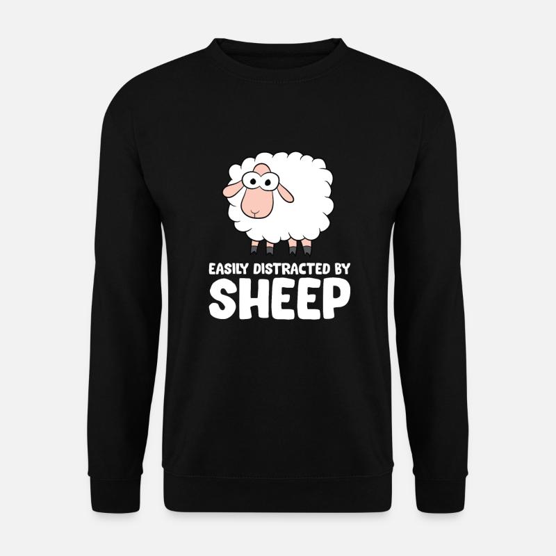 Leicht ablenkbar durch Schafe - Unisex Pullover - Schwarz