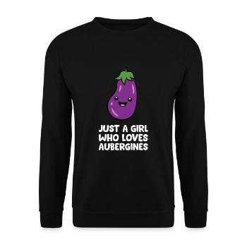 Just a Girl Who Loves Aubergines - Unisex Sweatshirt - black - Front - Alina (178cm) & Michal (187cm)